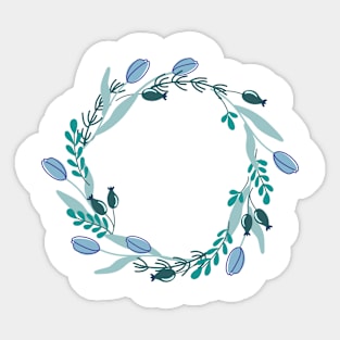 Spring plant wreath Sticker